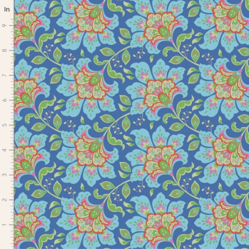 Tilda Patchwork Stoff Baumwolle - Bloomsville Flowermarket Blueberry